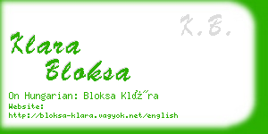 klara bloksa business card